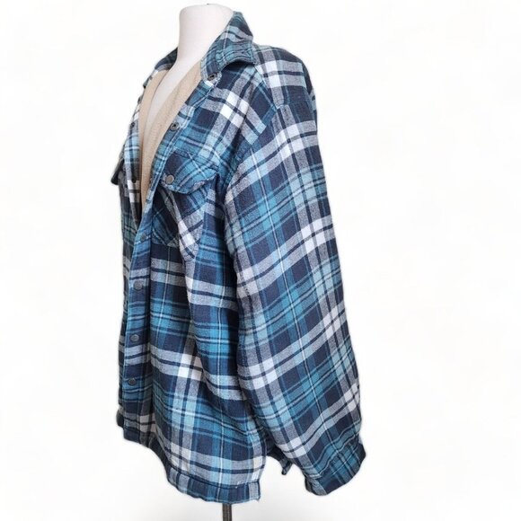 Vintage Canyon Guide Outfitters Blue Plaid Shacket‎ Jacket Mens 2X XXL Fleece - Picture 7 of 16